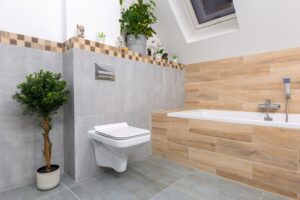 Decoración de baño con plantas