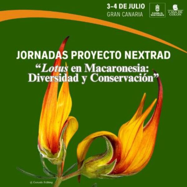 Un cartel promocional verde con una ilustración detallada de una flor 